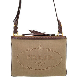 Prada Logo Jacquard Shoulder Bag